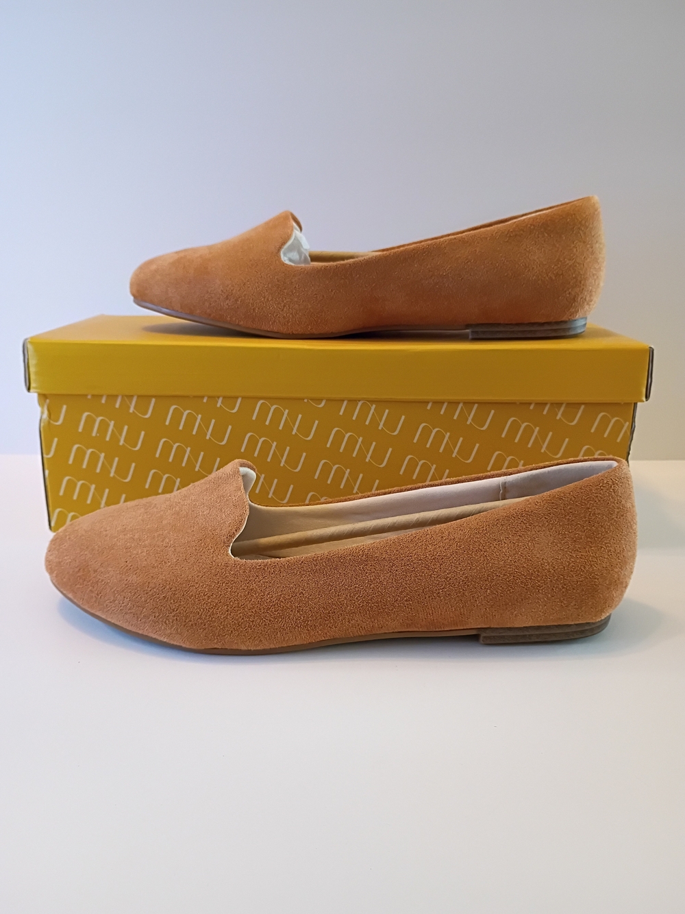 Women's Faux Suede Loafers in Tan - Classic Slip-On Flats